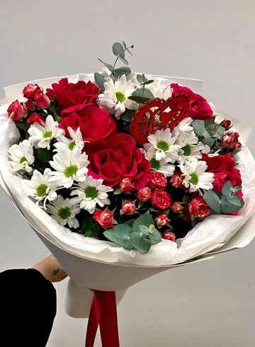 Букет с розами «Чай с малиной» от интернет-магазина цветов в 