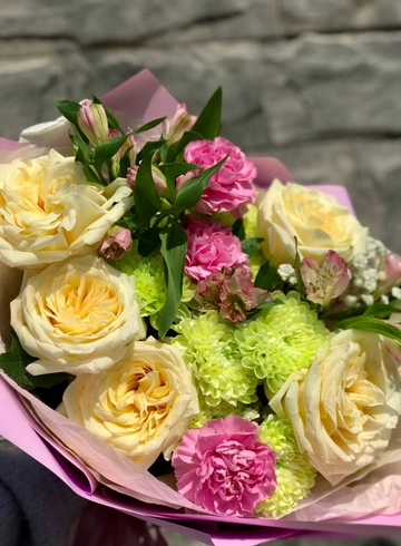 Букет с пионовидной розой &laquo;Летнее утро&raquo; от интернет-магазина цветов в 