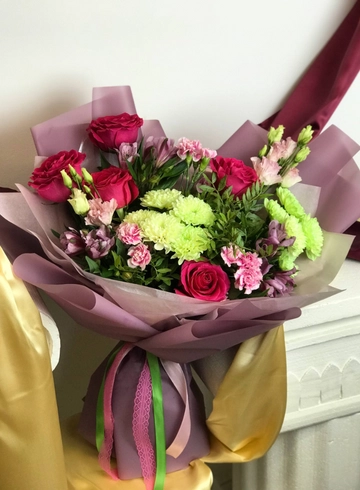 Букет с розами и эустомой «Лесная нимфа» от интернет-магазина цветов в 